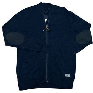 Five Four Mark McNairy Miles Full Zip Mens Navy Cotton Sweater - Size M - NWT